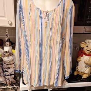 C Womens Collection L Casual Long Sleeve Plus Size Top Size 16